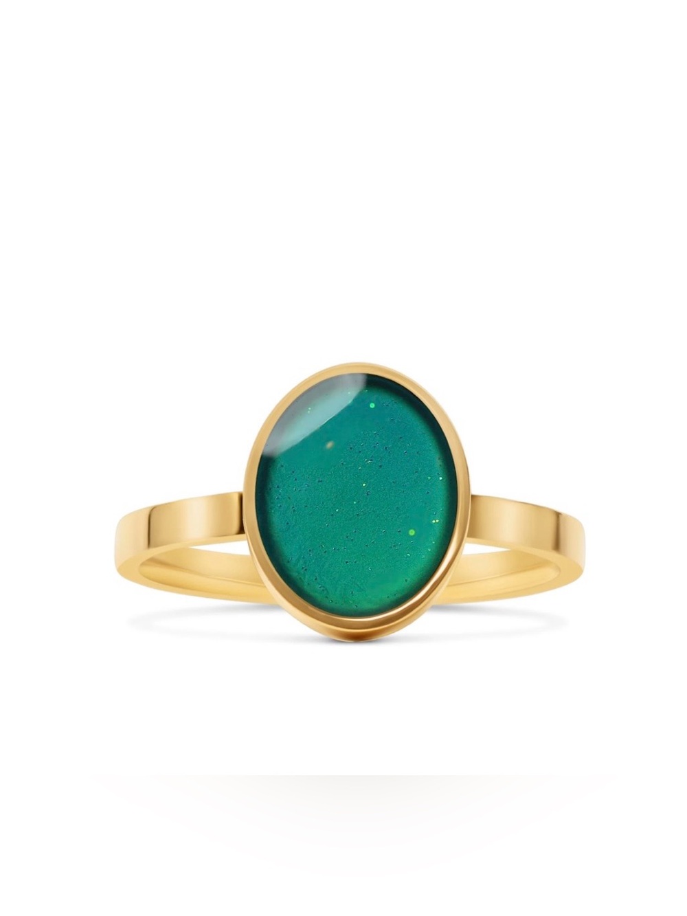 $38.00- 18k Gold PVD Stainless Steel Mood Ring Ladies Size 6-9